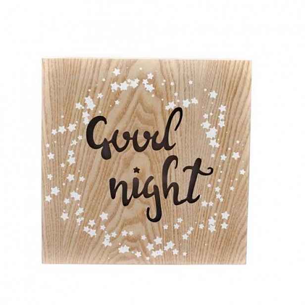 Závěsná dřevěná svítící dekorace Dakls Good Night