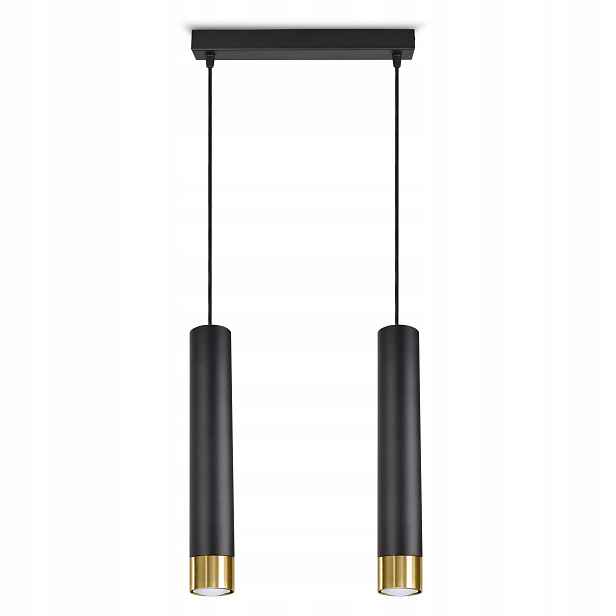 Závěsná lampa Spot Tuby Metal Černá Zlatá GU10