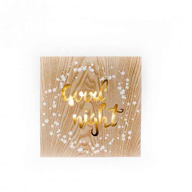 Závěsná dřevěná svítící dekorace Dakls Good Night