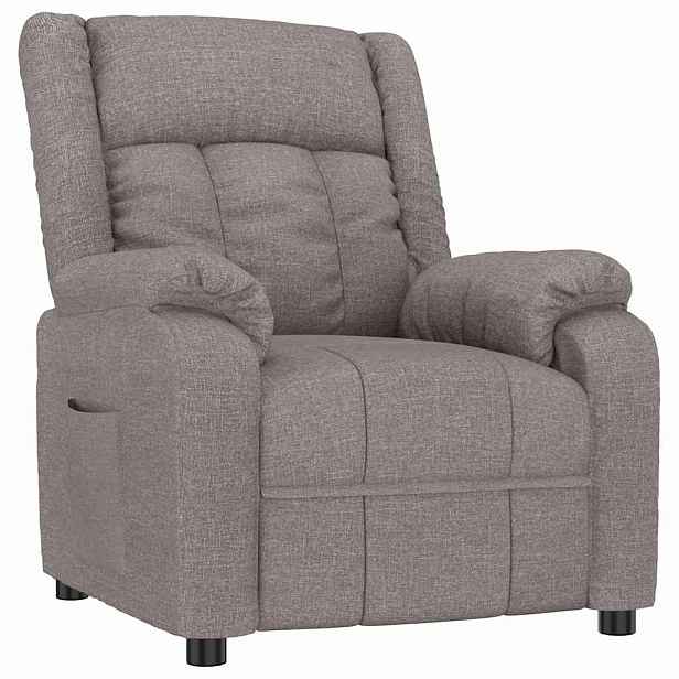 vidaXL Polohovací křeslo taupe textil