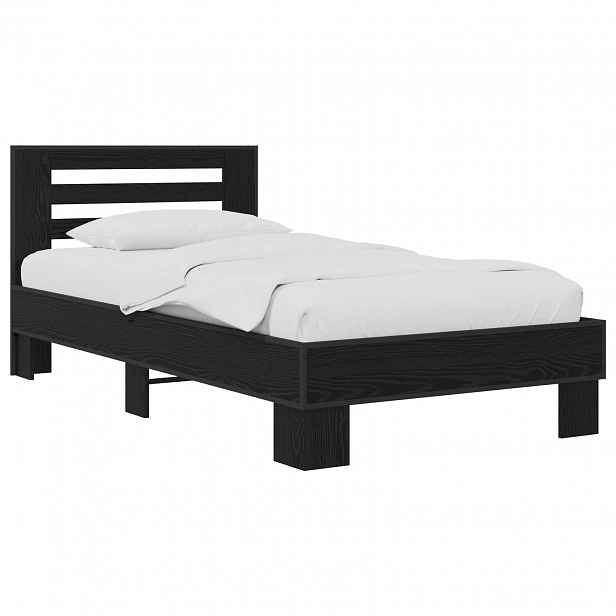 vidaXL Rám postele s čelem Černý dub 80 x 200 cm Kompozitní dřevo