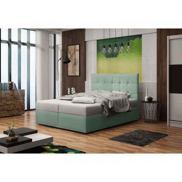 Čalouněná postel s úložným prostorem DELILAH 2 - 180x200, světle zelená