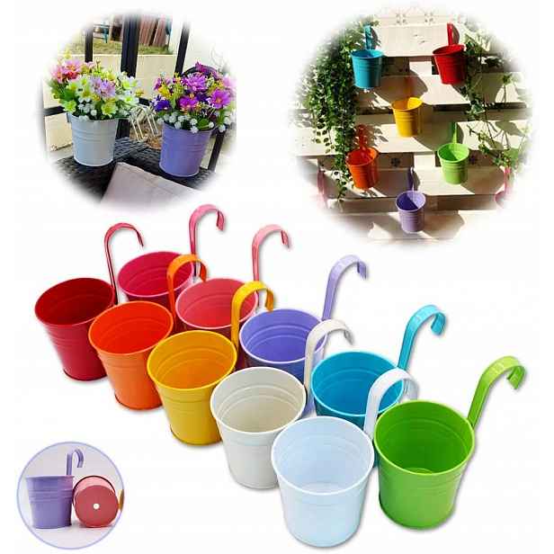Květináč 10 ks kov vícebarevný Giovara 10 cm x 10,02 x 17,01 cm R18