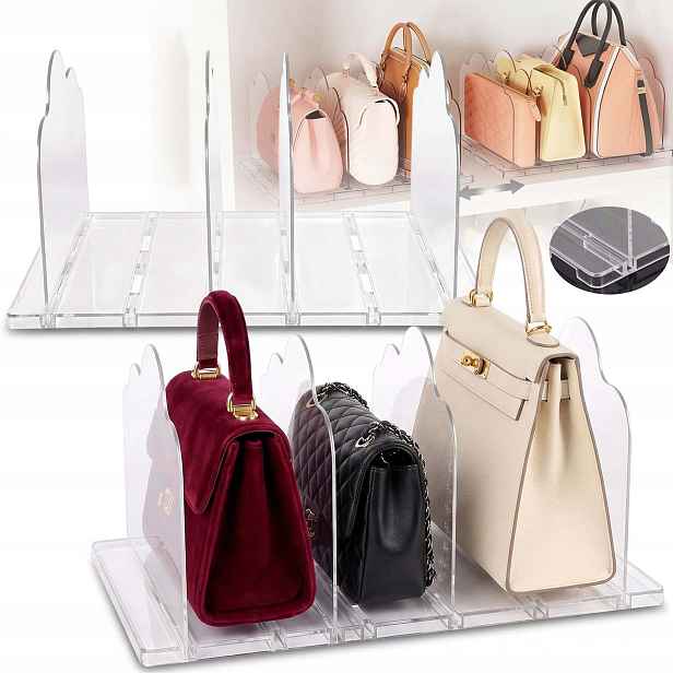 Organizér Do Tašek 67X24X17CM Do Skříně Police Stojan Průhledný 2KS