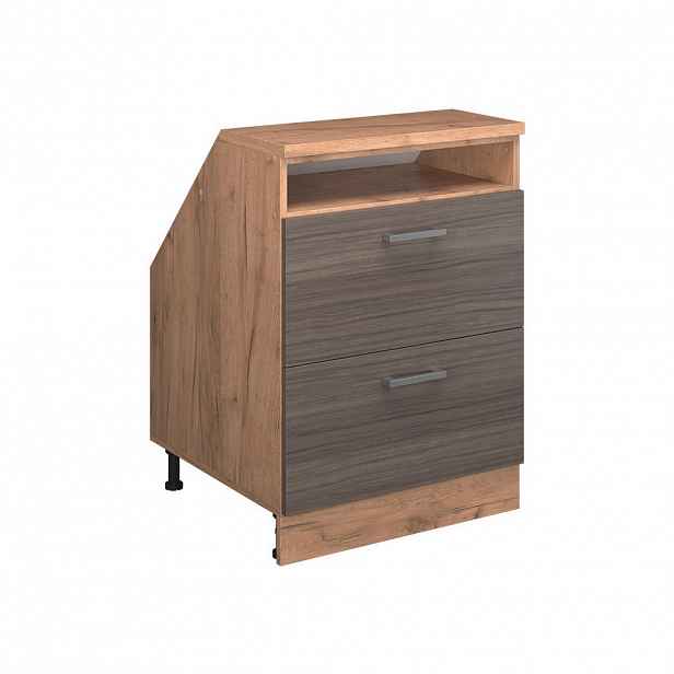 Vicco ŠIKMÁ SKŘÍŇ Rion Ušlechtilá šedá 60 x 81.6 cm se 2 zásuvkami, korpus skříně hloubka 60 cm