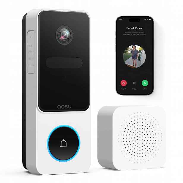 Bezdrátový videotelefon a zvonek do dveří Aosu 2K Hd s kamerou