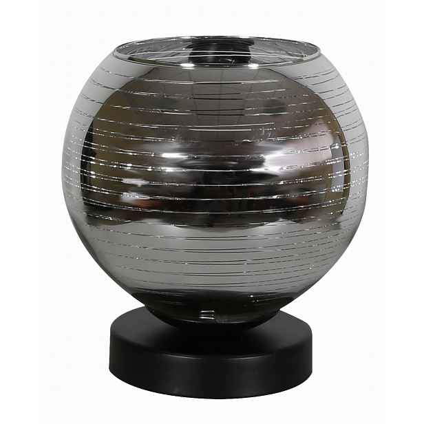Candellux stolní lampa trio chrom/černá skleněná 1xE27 60w