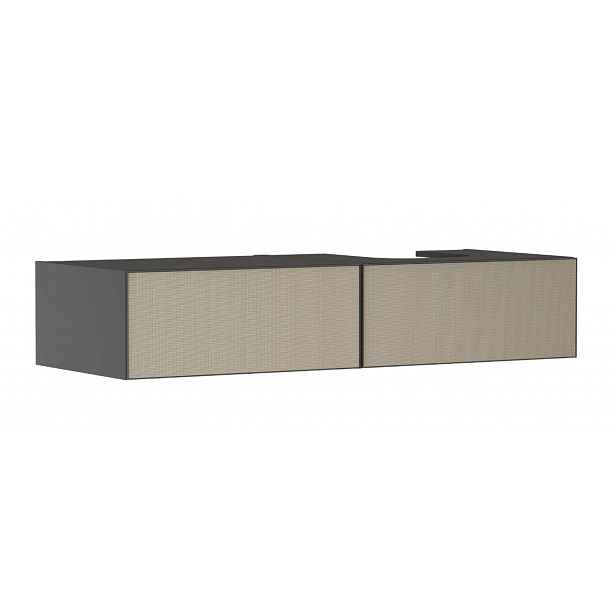Hansgrohe Xevolos E - Umyvadlová skříňka, 28x137x55 cm, 2 zásuvky, matná šedá/strukturovaný bronz 54324390