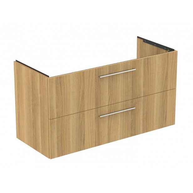 Ideal Standard i.Life B - Umyvadlová skříňka, 63x120x51 cm, 2 zásuvky, levá, přírodní dub T5586NX