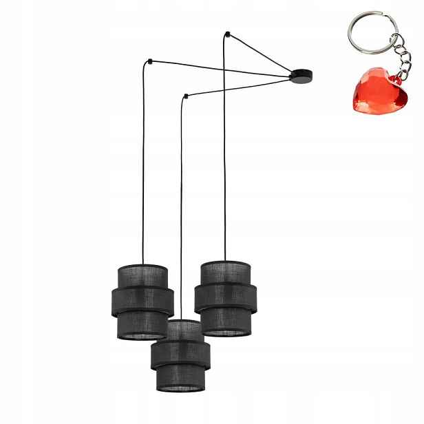 Lustr Závěsná stropní lampa Černá Převis 3xE27 Nastavitelný Tk Lighting