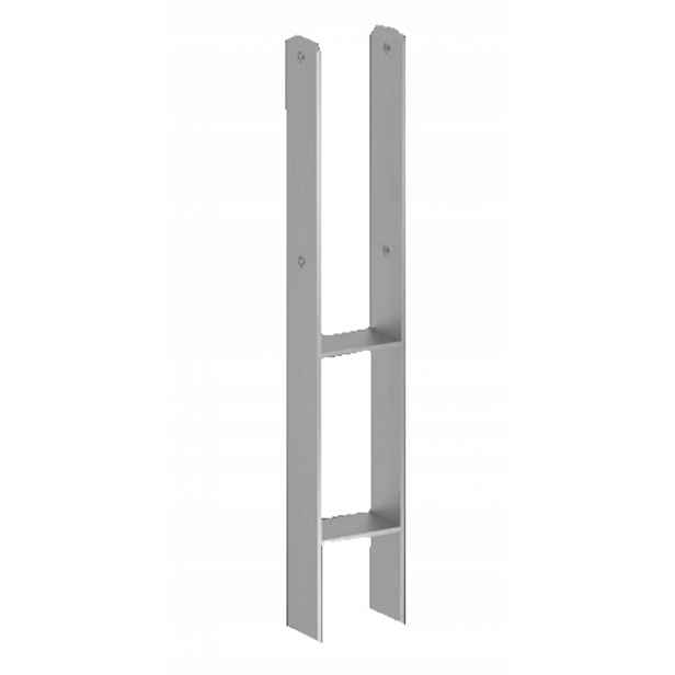 Podstavec sloupku kotvící kolík, držák typu H pro zazdění, ocelový, 80 x 600 mm