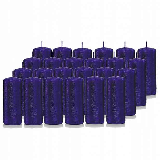 Sada 24 kusů svíček 10 cm Tmavě Modré