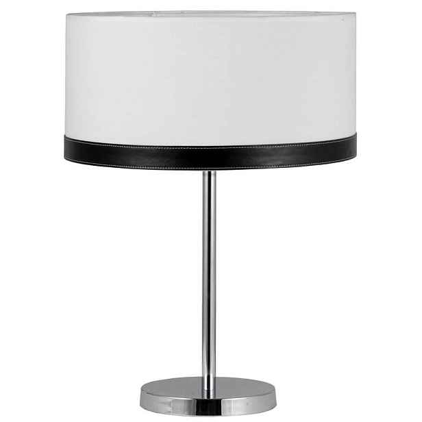 Stolní lampa chrom plátno/kůže Tida