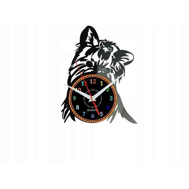 Yorkshire Terrier Nástěnné hodiny Vinylová deska Moderní Dekorativní Na P