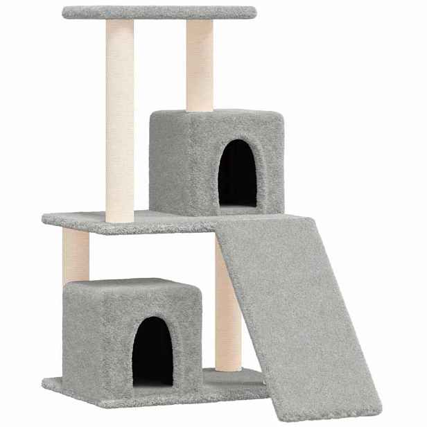 vidaXL Škrabadlo pro kočky se sisalovými sloupky světle šedé 82 cm