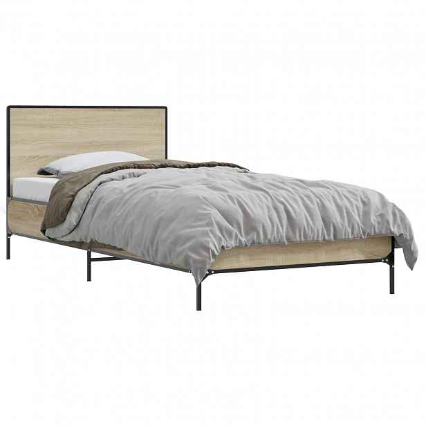 vidaXL Rám postele s čelem Dub sonoma 80 x 200 cm Kompozitní dřevo