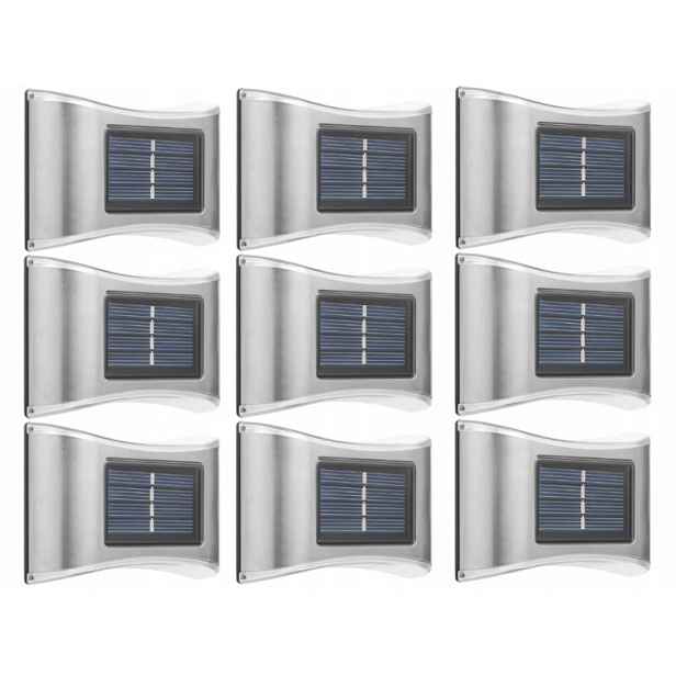 9 x Kovová Led Lampa Ozdobná Solární Nástěnná Lampa Venkovní Soumrakový Senzor