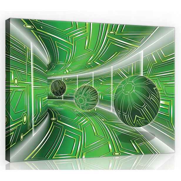 Obraz Na Plátně Plátno 70x50 Tunel Chodba Koule 3D Hloubka Abstrakce