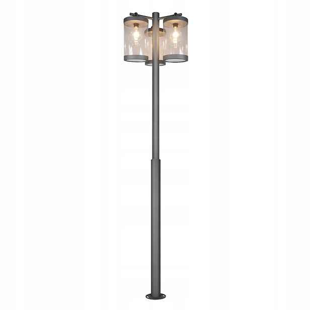 Stožárová zahradní lampa Šedá Metalová 240 cm 3xE27 IP44 Aluminum Custyra Trio