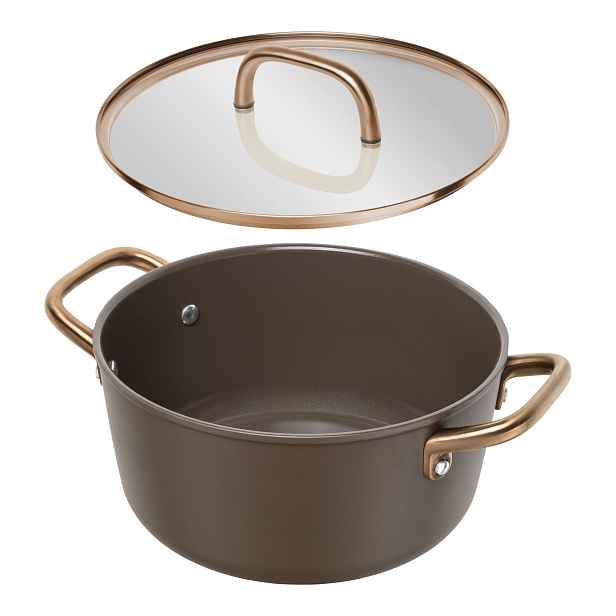 Zwilling Nepřilnavý hrnec Milano s keramickým povrchem a skleněnou poklicí, Ø 24 cm / 4,7 l, hnědá 1035084