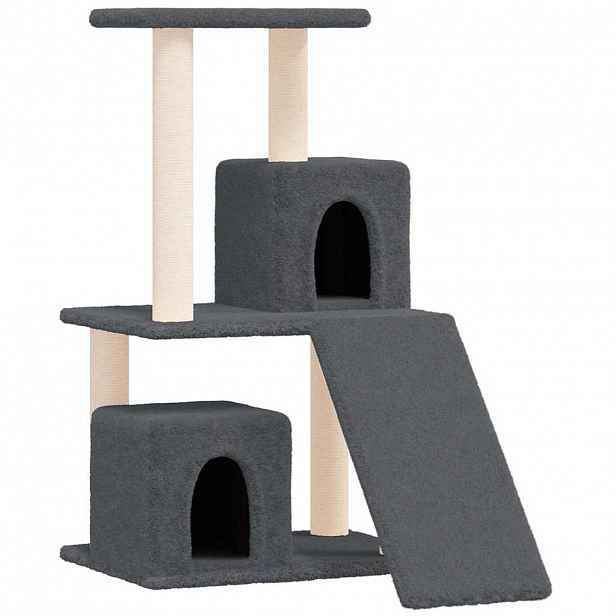 vidaXL Škrabadlo pro kočky se sisalovými sloupky tmavě šedé 82 cm