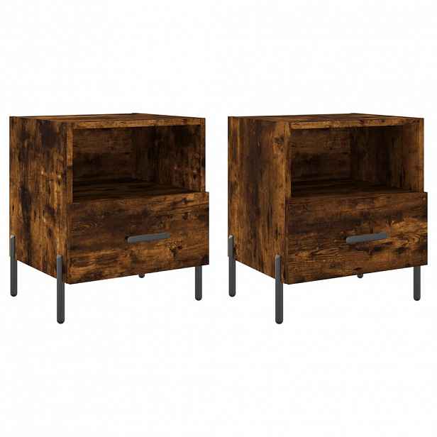 vidaXL Noční stolky 2 ks kouřový dub 40x35x47,5 cm kompozitní dřevo