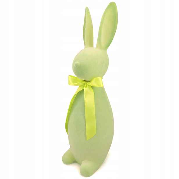 Velký Velikonoční Králík 70 cm Zelený Velurový Vánoční Dekorace Figurka