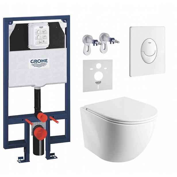 7v1 Wc Set, Stelaz Grohe Slim Wc Mísa Rim Silent Omnires Tlačítko