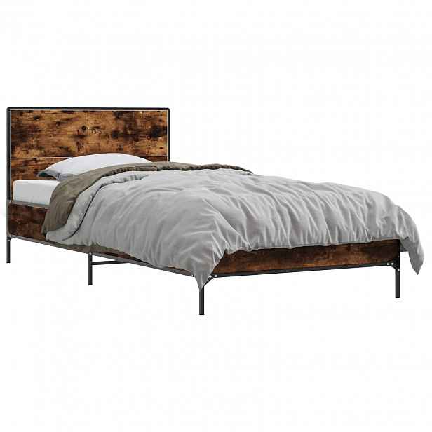 vidaXL Rám postele s čelem Kouřový dub 80 x 200 cm Kompozitní dřevo