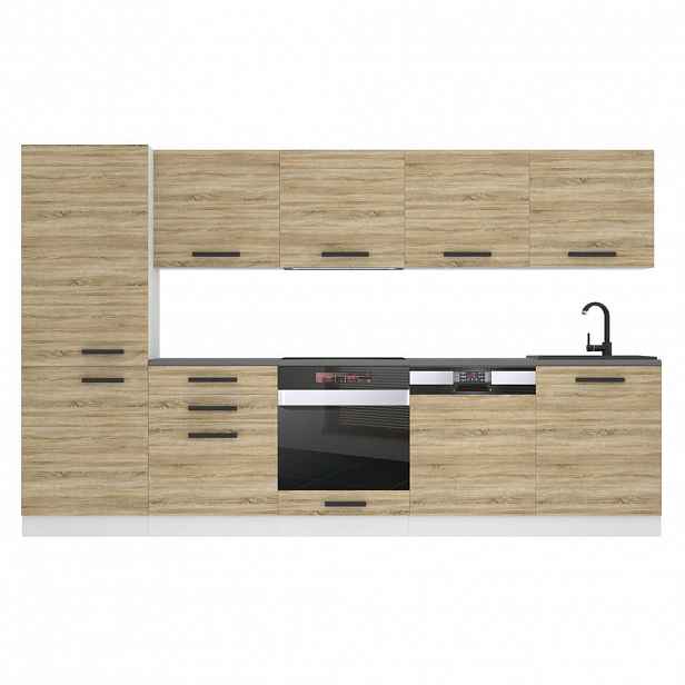 B BELINI GROUP KUCHYŇSKÁ LINKA Rose 300 cm, s pracovními deskami, Dub Sonoma