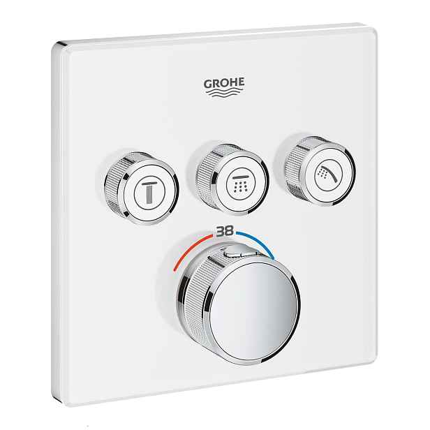 Baterie podomítková termostatická Grohe Grohtherm SmartControl 3-cestná měsíční bílá/chrom 29157LS0