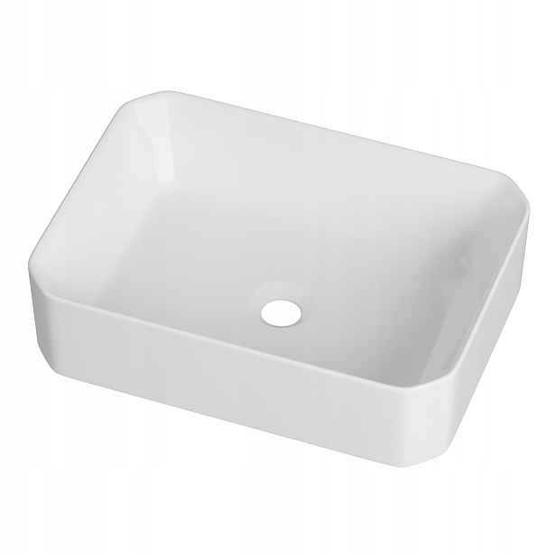Bílá Umyvadlová Deska Rado Jednoduchá Keramická Koupelnová 50x36,5