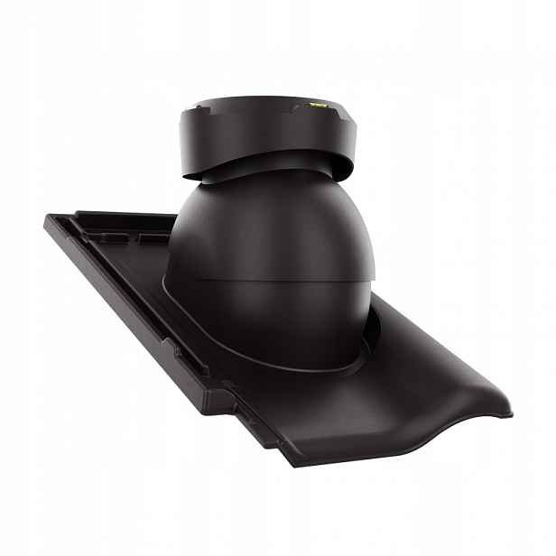 Krbový kanalizační ventilátor fi110 střešní krytina Braas Rubín 9V Teakový