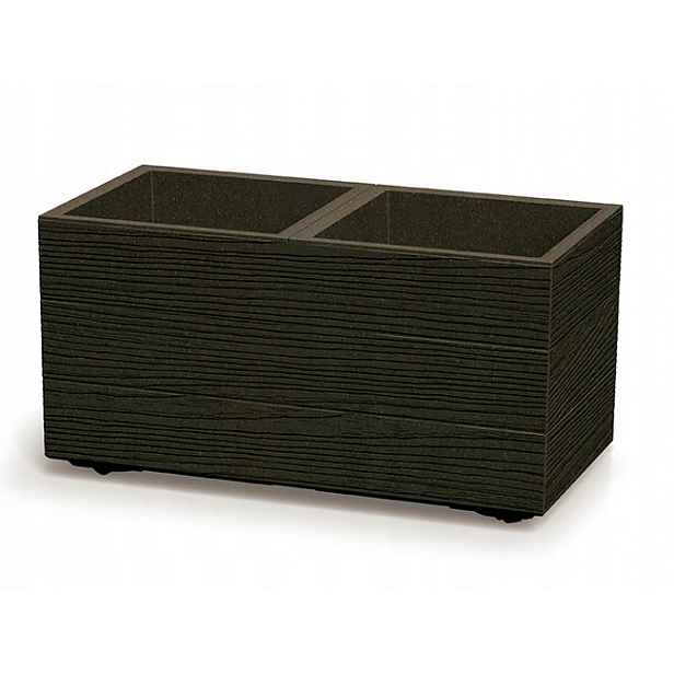 Květináč s vložkou Prosperplast 57,7x28,8x29 cm Madera Case Eco Wood káva