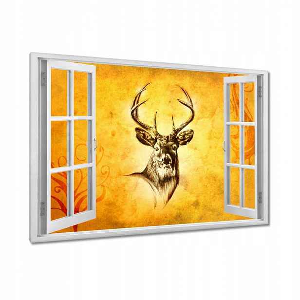 Obrazy 90x60 Hlava jelena s rohy