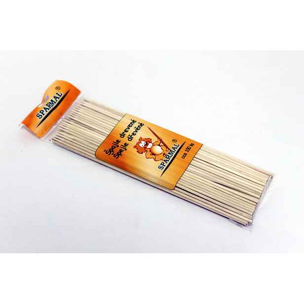 SPARMAL - Špejle dřevěné hrocené 100ks 3x250mm