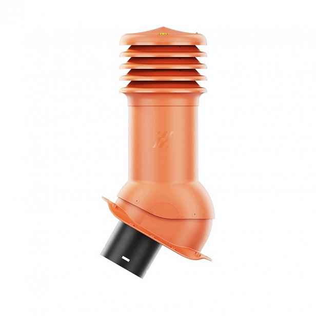 Větrací komín HiVent pro plechovou střešní krytinu, profil Z, 125 mm, cihlový