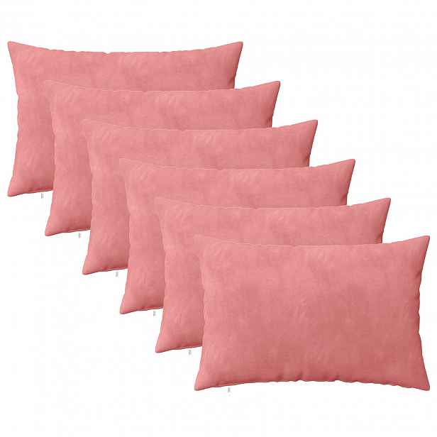 vidaXL Povlak na polštář 6 pcs HEERLEN Růžová 50 x 75 cm Samet
