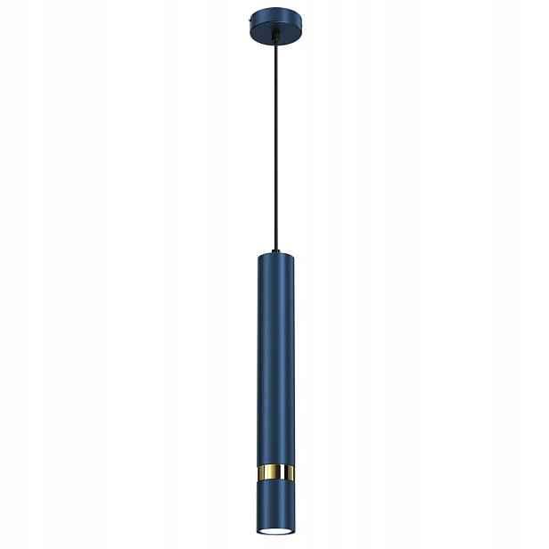 Závěsná lampa Joker Modrá Zlatá Tuba 1xGU10 8x90 cm Stropní Svítidlo