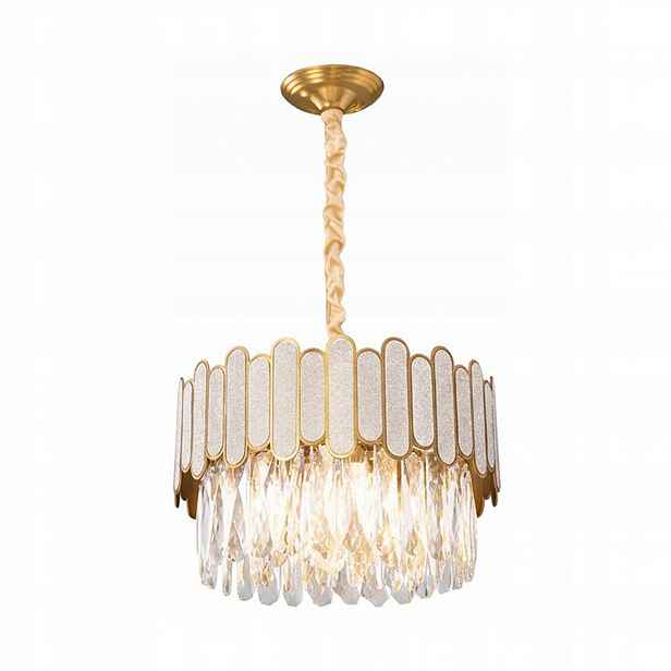 Zlato-stříbrný závěsný lustr s krystaly Elegantní design