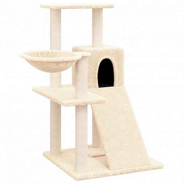 vidaXL Škrabadlo pro kočky se sisalovými sloupky krémové 82 cm