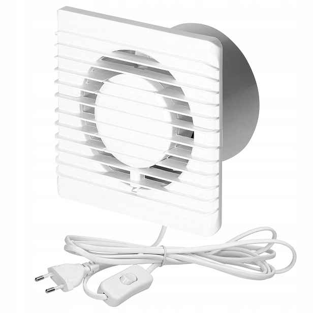 Koupelnový ventilátor s vypínačem na kabelu 125 bílý BF-125/PS Orno