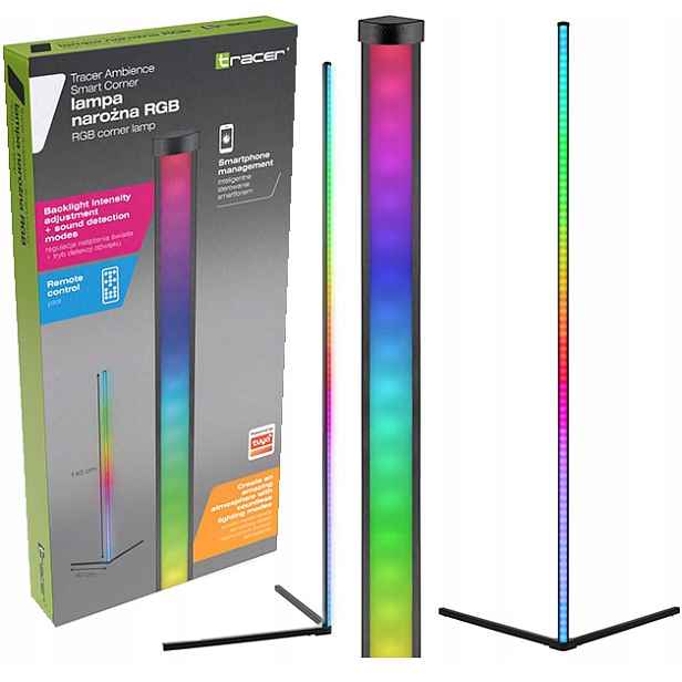 Stojací Led Rgb Lampa 140 Cm Podlahová Rohová Aplikace Dálkový Ovladač Tuya Smart
