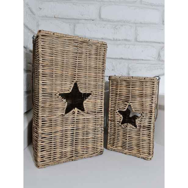Ratanový svícen Rustic Rattan Hampton Lampion Lucerna- Malý