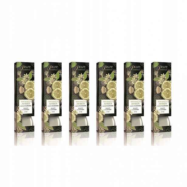 Sada 6 x 25 ml aroma difuzérů bergamotka a ambra Pure Essence