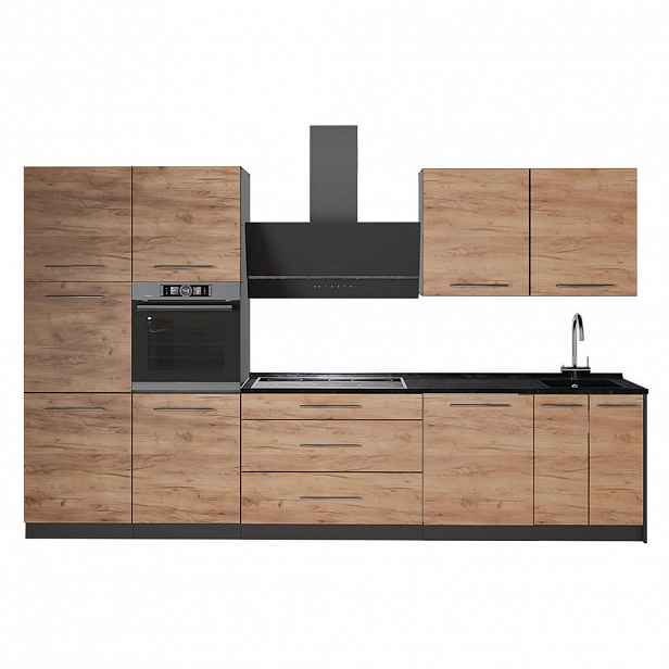 Vicco KUCHYŇSKÝ KOUT Fame-Line, Zlatý mocný dub/Antracit, 340 cm, PD Antracit