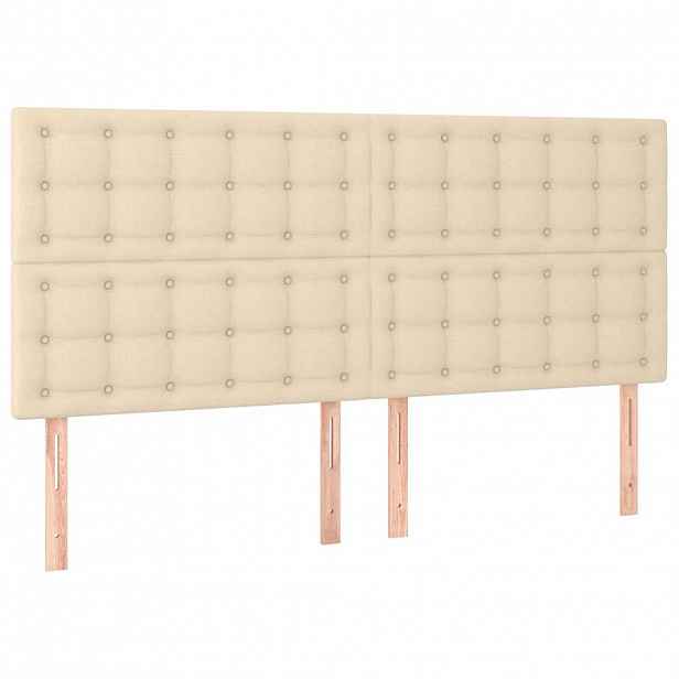 vidaXL Čelo postele krémové 160x5x118/128 cm látkové