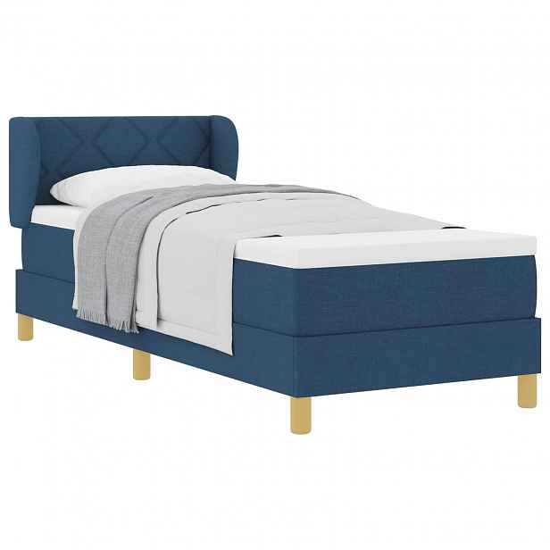 vidaXL Postel s boxspringem s čelo Modrá 80 x 200 cm textil
