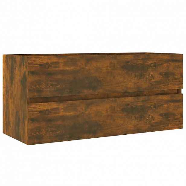vidaXL Umyvadlová skříňka kouřový dub 100x38,5x45 cm kompozitní dřevo