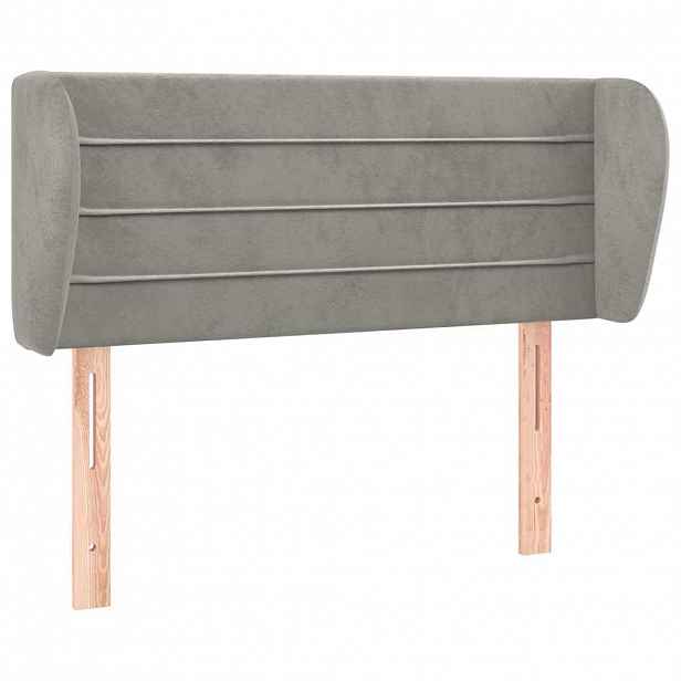 vidaXL Čelo postele typu ušák světle šedé 103x23x78/88 cm samet